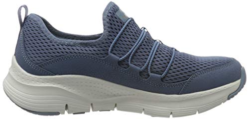 Skechers Arch FIT Lucky Thoughts, Zapatillas Mujer, Ribete de Malla Azul Marino Nvy, 36 EU