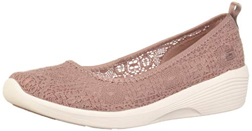 Skechers Arya-Airy Days, Bailarinas con Punta Cerrada Mujer, Multicolor (MVE Black Crochet/Trim), 41 EU
