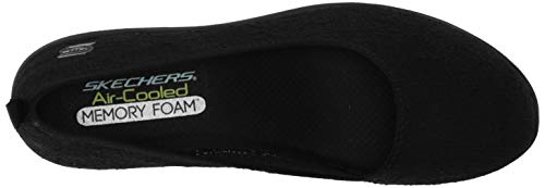 Skechers Arya-Airy Days, Bailarinas con Punta Cerrada Mujer, Negro (BBK Black Crochet/Trim), 38 EU