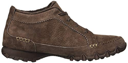 Skechers Bikers-Lineage, Botas Estilo Motero Mujer, Marrón (Chocolate Suede/Flash Chocolate), 40 EU