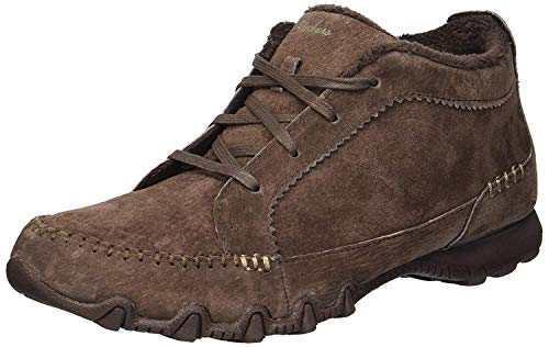 Skechers Bikers-Lineage, Botas Estilo Motero Mujer, Marrón (Chocolate Suede/Flash Chocolate), 40 EU