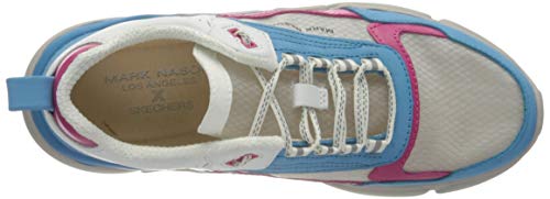 Skechers Block-West, Zapatillas Mujer, WBLP Cheetah Fur/White Translucent Mesh/White Bottom, 37.5 EU