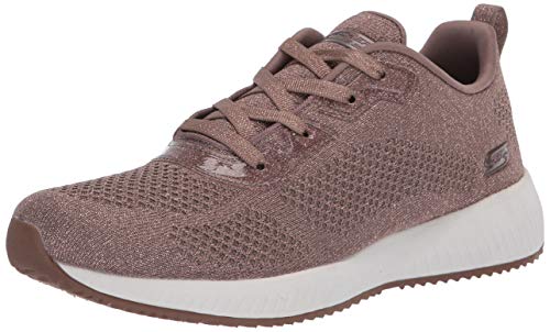 Skechers Bobs Squad-Glitz Maker, Zapatillas Mujer, Marr Oacute N Taupe Sparkle Engineered Knit TPE, 38 EU