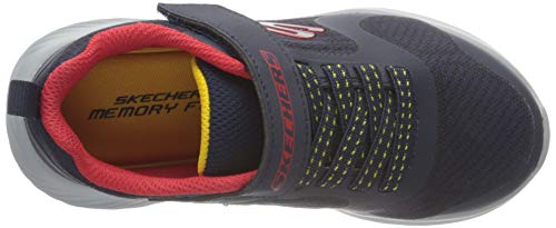 Skechers Bounder, Zapatillas, Textil Azul Marino Ribete de Oro Rojo, 35 EU