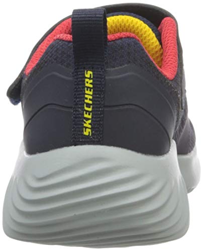 Skechers Bounder, Zapatillas, Textil Azul Marino Ribete de Oro Rojo, 35 EU