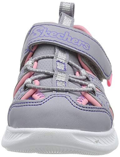 Skechers C-Flex Sandal 2.0, Sandalias de Gladiador Niñas, Gris Gray PU Hot Pink Trim Gypk, 24