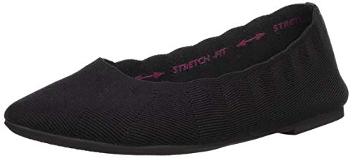 Skechers Cleo-Bewitched, Bailarinas con Punta Cerrada Mujer, Negro (BLK Black Flat Knit), 39.5 EU