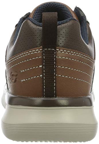 Skechers Delson 2.0-Planton, Zapatillas Hombre, Brn Black Leather, 47.5 EU