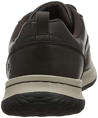 Skechers Delson-Antigo, Zapatos de Cordones Oxford Hombre, Negro (Choc Black Leather), 41 EU