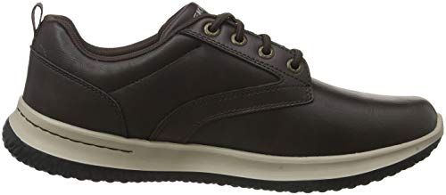 Skechers Delson-Antigo, Zapatos de Cordones Oxford Hombre, Negro (Choc Black Leather), 41 EU