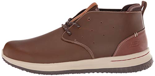 Skechers Delson-Clenton, Botas Chukka Hombre, Marrón (Brn Black Leather), 40 EU