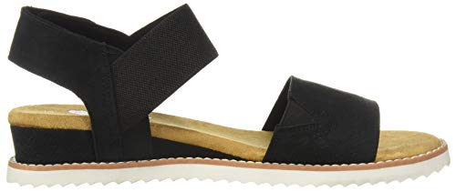 Skechers Desert Kiss 31440, Sandalia con Pulsera para Mujer, Negro (Black Black), 38 EU