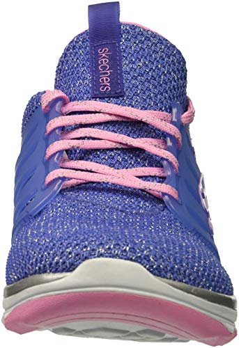 Skechers Diamond Runner Sprint, Zapatillas Deportivas para Interior Mujer, Azul (BLPK Black & Silver Sparkle Knit/Lavender Trim), 38 EU