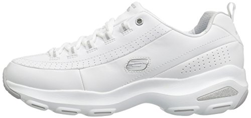 Skechers D'Lite Ultra-Illusions, Zapatillas Deportivas, Multicolor (WSL White Leather/Silver Trim #L), 36 EU