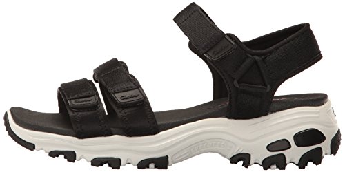 Skechers D'LITES Fresh Catch, Sandalia Mujer, Black, 39 1/3 EU