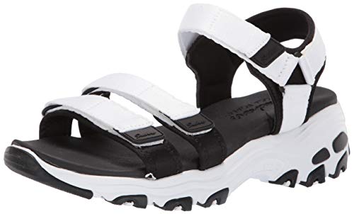 Skechers D'LITES Fresh Catch, Sandalia Mujer, White, 36 2/3 EU