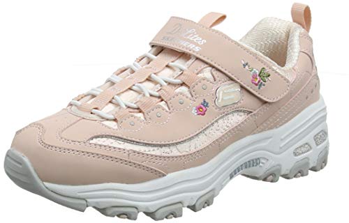 Skechers D'Lites-Lil Blossom, Zapatillas Mujer, Multicolor (LTPK Black Durabuck/Satin/Multi Trim), 36 EU