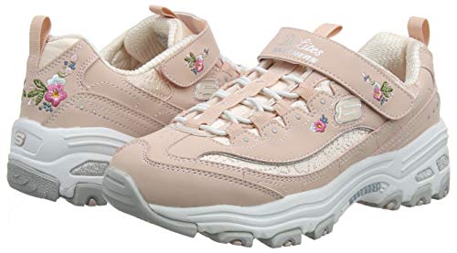 Skechers D'Lites-Lil Blossom, Zapatillas Mujer, Multicolor (LTPK Black Durabuck/Satin/Multi Trim), 36 EU