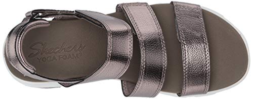 Skechers D'Lites Ultra-Fab Life, Sandalias de Punta Descubierta Mujer, Multicolor (Pew Black Duraleather), 37 EU