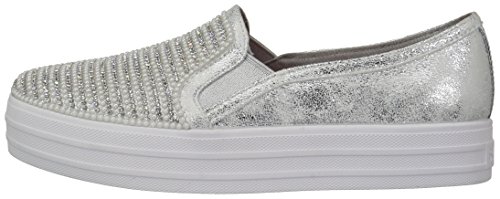 Skechers Double Up-Shiny Dancer, Zapatillas Niñas, Plateado (SIL), 35 EU