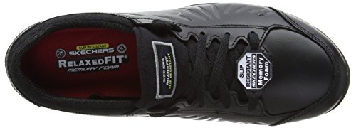 Skechers Eldred, Zapatos de Seguridad Mujer, Negro (BLK Black Leather), 38 EU