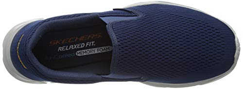 Skechers Equalizer 4.0, Zapatillas sin Cordones Hombre, Azul (Navy Engineered Mesh/Orange Trim Nvor), 41 EU