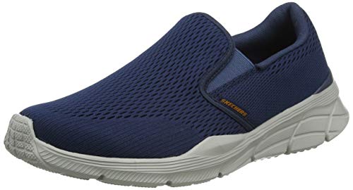 Skechers Equalizer 4.0, Zapatillas sin Cordones Hombre, Azul (Navy Engineered Mesh/Orange Trim Nvor), 41 EU