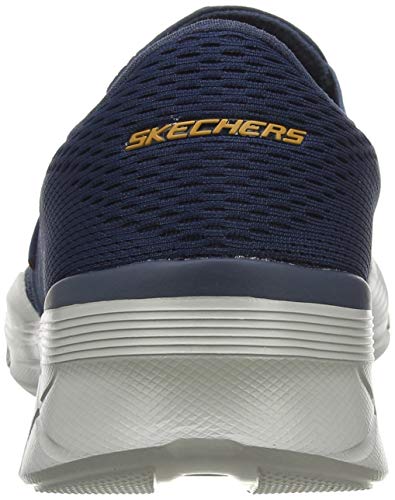 Skechers Equalizer 4.0, Zapatillas sin Cordones Hombre, Azul (Navy Engineered Mesh/Orange Trim Nvor), 41 EU