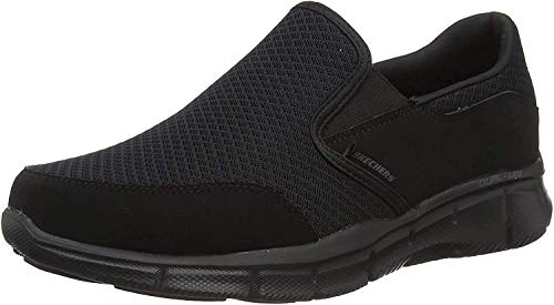 Skechers Equalizer-Persistent, Zapatillas sin Cordones Hombre, Negro (BBK Black Mesh/Duraleather/Trim), 41 EU