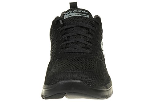 Skechers Flex Advantage 2.0, Zapatillas de Deporte Exterior Hombre, Negro (BBK Black Engineered Mesh/Trim), 45 EU
