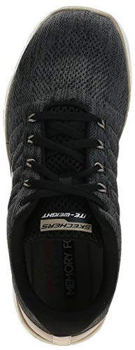 Skechers Flex Advantage 3.0-Stally, Zapatillas Deportivas Hombre, Negro (BLK Blue & Black Mesh/Black Trim), 44 EU