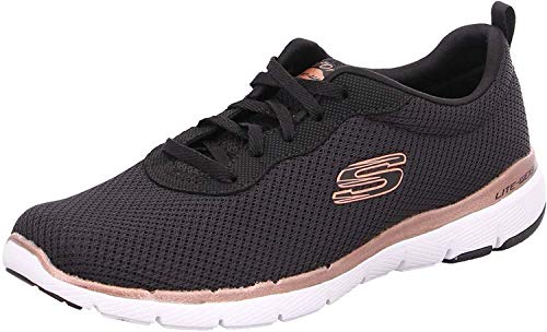 Skechers Flex Appeal 3.0-First Insight, Zapatillas Mujer, Negro Bkrg Black Mesh Trim, 35 EU