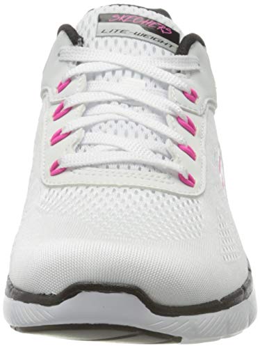 Skechers Flex Appeal 3.0-Quick Voyage, Zapatillas sin Cordones Mujer, Multicolor Blanco Azul Hot Pink Wbhp, 39 EU