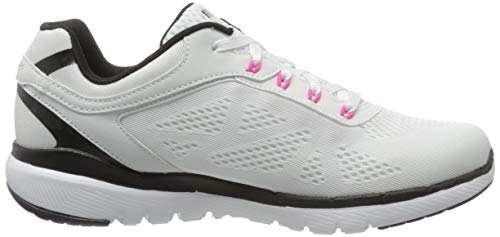 Skechers Flex Appeal 3.0-Quick Voyage, Zapatillas sin Cordones Mujer, Multicolor Blanco Azul Hot Pink Wbhp, 39 EU