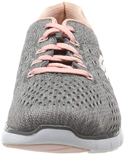 Skechers Flex Appeal 3.0-Satellites, Zapatillas Mujer, Gris (CCPK Black Mesh/Trim), 39 EU