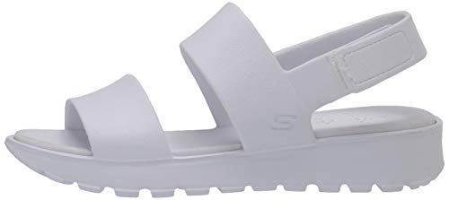 Skechers Footsteps-Breezy Feels, Sandalias de Talón Abierto Mujer, Multicolor (Wht Aqua Molded Eva), 38 EU