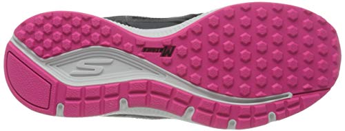 Skechers Go Run Consistent, Zapatillas Mujer, Negro (Black Leather/Synthetic/Pink Trim/Textile Bkpk), 37 EU