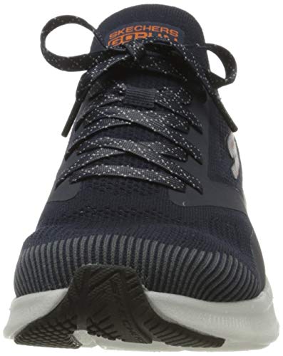 Skechers Go Run Hyper Burst, Zapatillas Hombre, Navy/Orange Trim, 47 EU