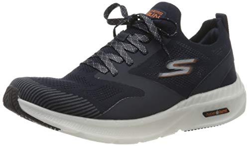Skechers Go Run Hyper Burst, Zapatillas Hombre, Navy/Orange Trim, 47 EU