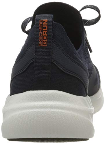Skechers Go Run Hyper Burst, Zapatillas Hombre, Navy/Orange Trim, 47 EU