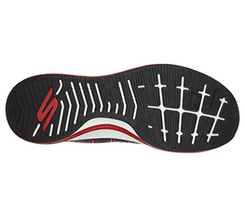 Skechers GO Run Pulse, Zapatillas Hombre, Ribete Negro sintético Rojo, 45.5 EU