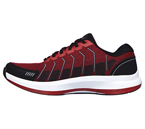 Skechers GO Run Pulse, Zapatillas Hombre, Ribete Negro sintético Rojo, 45.5 EU