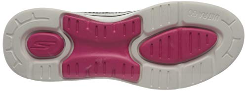 Skechers GO Walk Arch FIT, Zapatillas Mujer, Ribete Negro Textil Rosa Intenso, 39 EU