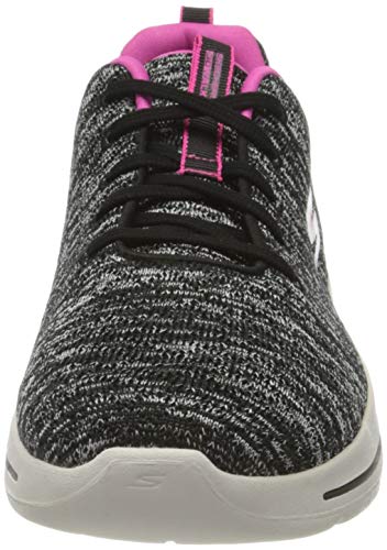 Skechers GO Walk Arch FIT, Zapatillas Mujer, Ribete Negro Textil Rosa Intenso, 39 EU