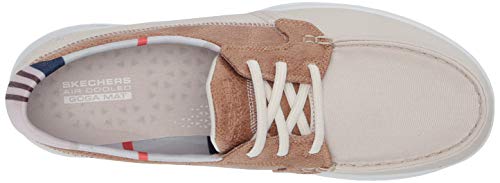 Skechers GO Walk Lite, Zapatillas Mujer, Beige Natural Textile Trim Nat, 40 EU