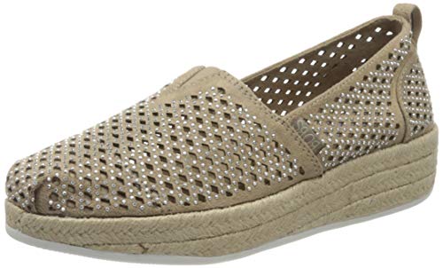 Skechers Highlights 2.0, Alpargatas Mujer, Beige Oscuro Gris Oscuro Dktp, 40 EU