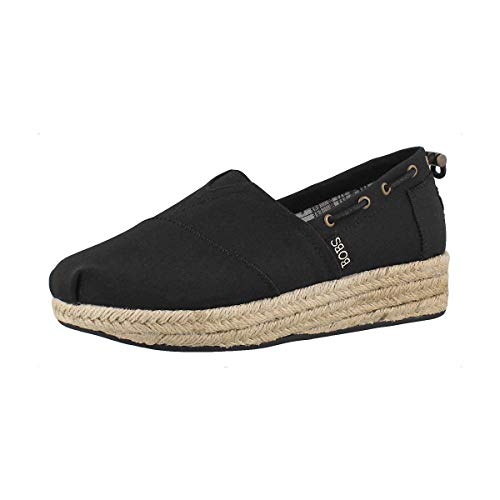 Skechers Highlights-Set Sail, Alpargata Mujer, Negro (BLK Black Canvas), 41 EU
