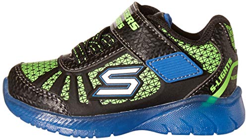 Skechers Illumi-Brights-Tuff Track, Zapatillas Niños, Multicolor (BBLM Black Synthetic/Lime & Royal Trim), 25 EU