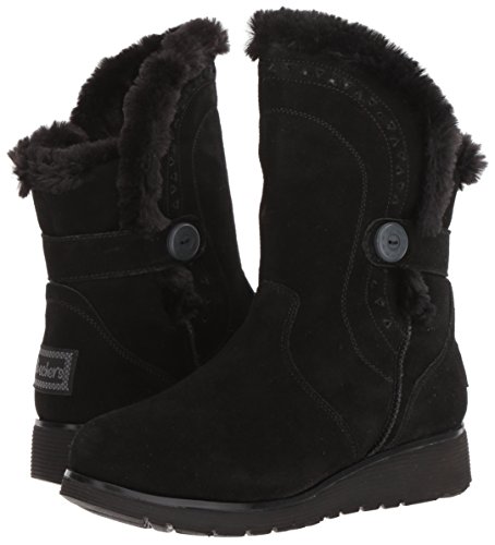 Skechers Keepsakes Wedge Cozy Peak, Bota a la Altura de la Pantorrilla Mujer, Black, 37 EU