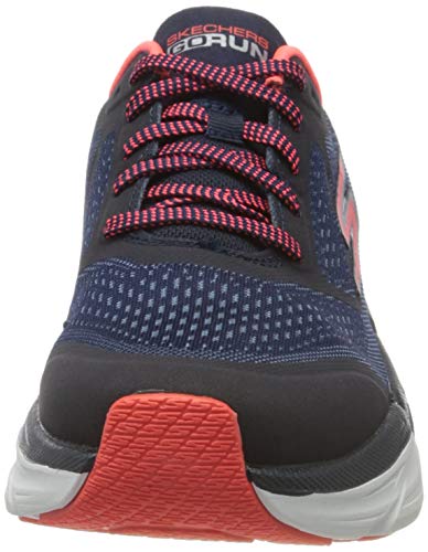 Skechers MAX Cushioning Premier, Zapatillas sin Cordones Mujer, Blue Nvy Textil Sintético Pnk Trim Nvpk, 38 EU